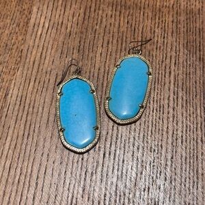 Turquoise Oval Drop Earrings